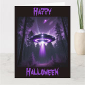 Mysterieuze UFO Halloween Kaart (Voorkant)