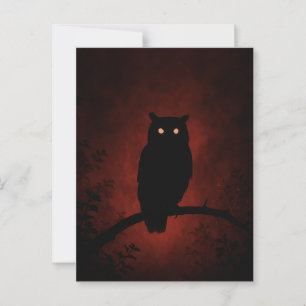 Mysterieuze uil in de nacht briefkaart