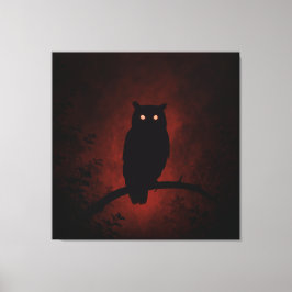 Mysterieuze uil in de nacht canvas afdruk