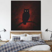 Mysterieuze uil in de nacht canvas afdruk (Insitu (Slaapkamer))