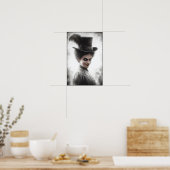 Mysterieuze Victoriaanse Vrouw Portret Kunst Poster (Keuken)