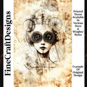 Mysterieuze Vintage Steampunk Dame N5 Decoupage Tissuepapier