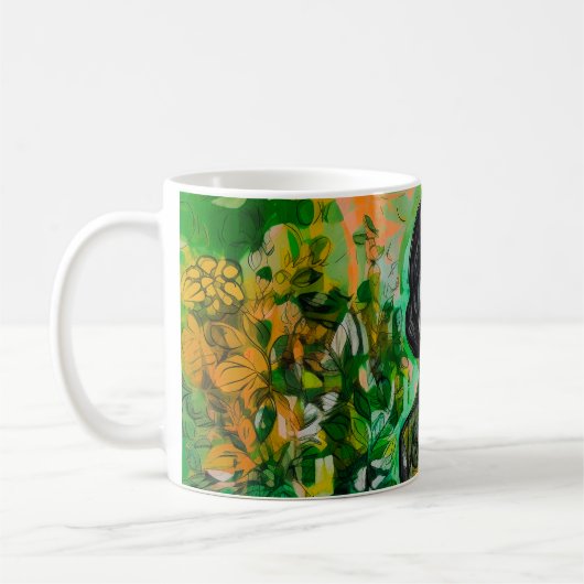 mysterieuze vrouw koffiemok (Links)