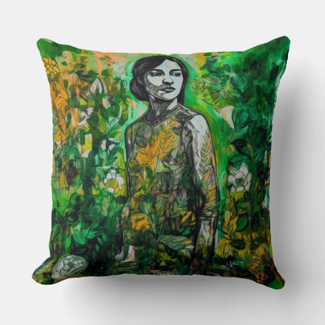 mysterieuze vrouw kussen (Voorkant)