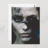 Mysterieuze vrouw met Raven Briefkaart (Voorkant / Achterkant)