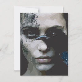 Mysterieuze vrouw met Raven Briefkaart