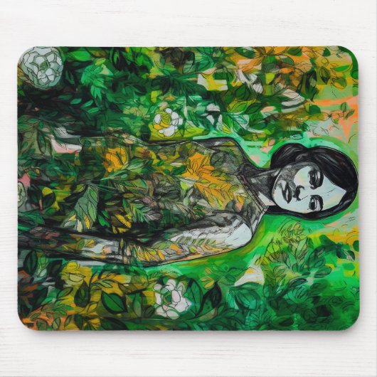 mysterieuze vrouw muismat (Voorkant)