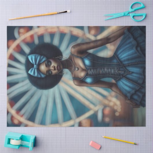 Mysterieuze vrouw op het carnaval - Decoupage Tissuepapier (Craft)