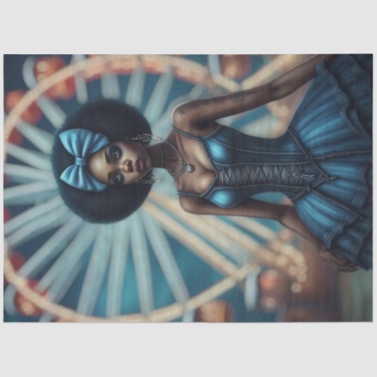 Mysterieuze vrouw op het carnaval - Decoupage Tissuepapier (Voorkant)