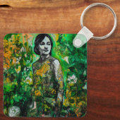 mysterieuze vrouw sleutelhanger (Achterkant)