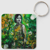 mysterieuze vrouw sleutelhanger (Achterkant)