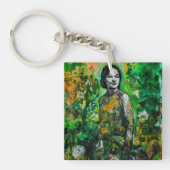 mysterieuze vrouw sleutelhanger (voorkant)