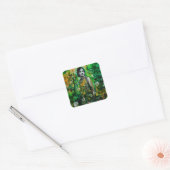 mysterieuze vrouw vierkante sticker (Envelop)