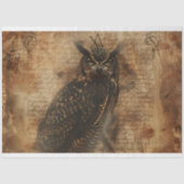 Mysterieuze Wise Uil Script Decoupage Print Tissuepapier (Voorkant)