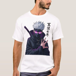 Mysterieuze witharige Ninja met gloeiende ogen T-shirt