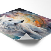 Mysterieuze wolf in de magie van kleuren poster (Hoek)