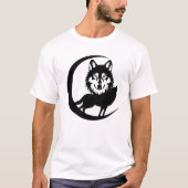 Mysterieuze Wolf Silhouette in Natuur met Night Po T-shirt (Voorkant)