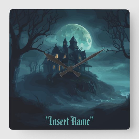 mysterieuze zeekust vierkante klok (Voorkant)