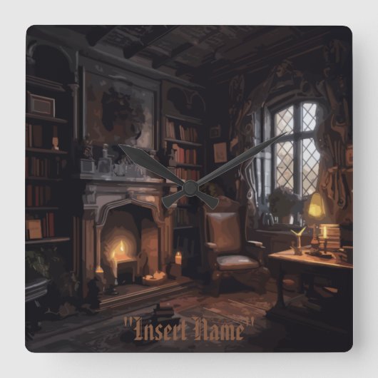 mysterieuze zeekust vierkante klok (Voorkant)