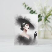 Mysterious 1940's Female Portrait Art Briefkaart (Staand voorkant)
