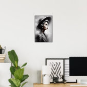 Mysterious 1940's Female Portrait Art Poster (Thuiskantoor)
