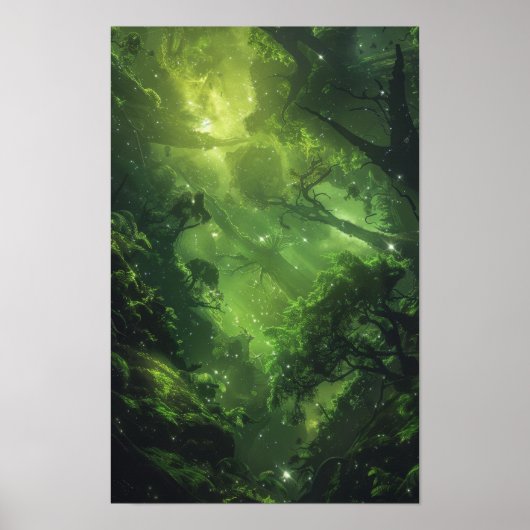 Mysterious Alien Forest Landscape Poster (Voorkant)