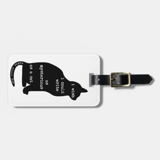 Mysterious als Cat Edgar Allan Poe Quote Bagagelabel (Voorkant horizontaal)