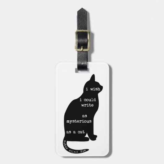 Mysterious als Cat Edgar Allan Poe Quote Bagagelabel (Voorkant verticaal)