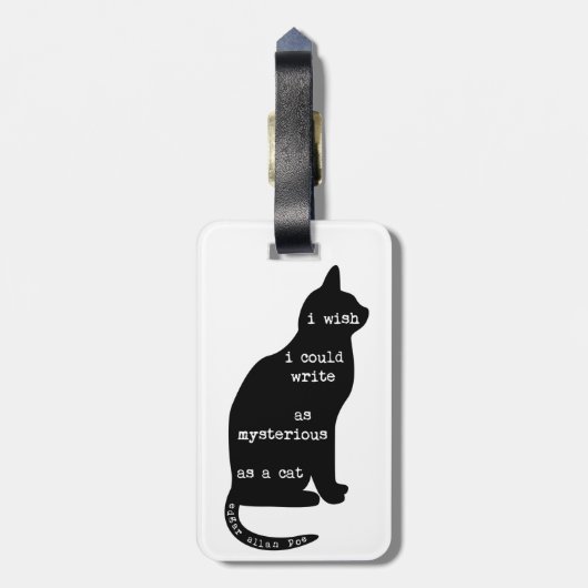 Mysterious als Cat Edgar Allan Poe Quote Bagagelabel (Achterkant verticaal)
