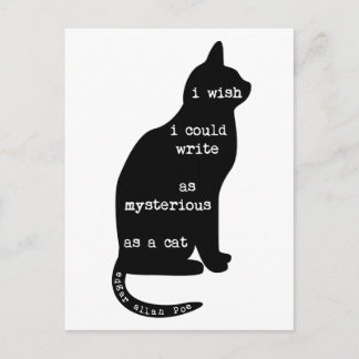 Mysterious als Cat Edgar Allan Poe Quote Briefkaart