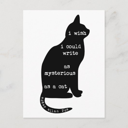 Mysterious als Cat Edgar Allan Poe Quote Briefkaart (Voorkant)