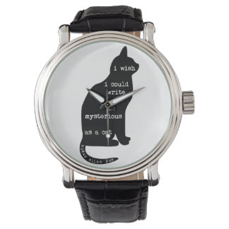 Mysterious als Cat Edgar Allan Poe Quote Horloge