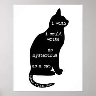 Mysterious als Cat Edgar Allan Poe Quote Poster