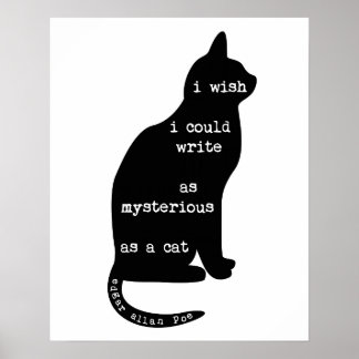 Mysterious als Cat Edgar Allan Poe Quote Poster