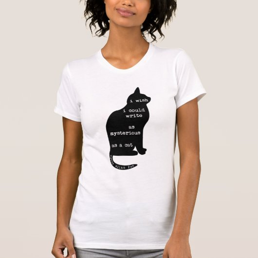 Mysterious als Cat Edgar Allan Poe Quote T-shirt (Voorkant)