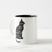 Mysterious als Cat Edgar Allan Poe Quote Tweekleurige Koffiemok (Voorkant links)