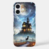 Mysterious Black Cat Halloween Phone Case (Achterkant)