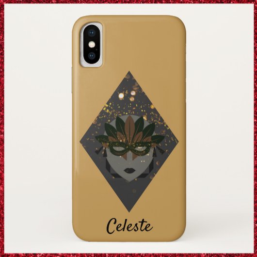 Mysterious Bronze and Black Glitter Masquerade Case-Mate iPhone Case