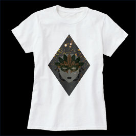 Mysterious Bronze and Black Glitter Masquerade T-shirt