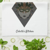 Mysterious Bronze and Black Glitter Masquerade Theedoek (Gevouwen)