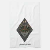 Mysterious Bronze and Black Glitter Masquerade Theedoek (Verticaal)