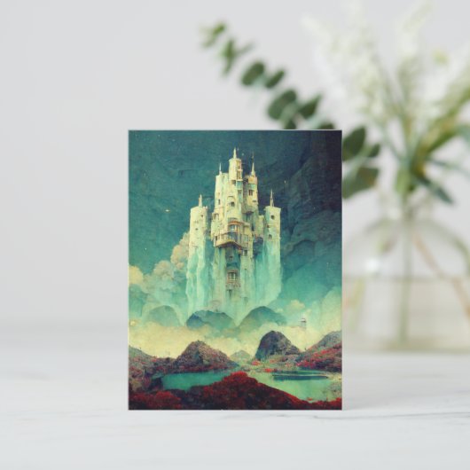 Mysterious Castle Fantasy Art Briefkaart (Staand voorkant)