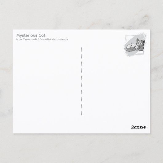 Mysterious Cat Briefkaart (Achterkant)