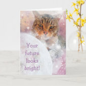 Mysterious Cat Happy Afstuderen Kaart (Gele Bloem)