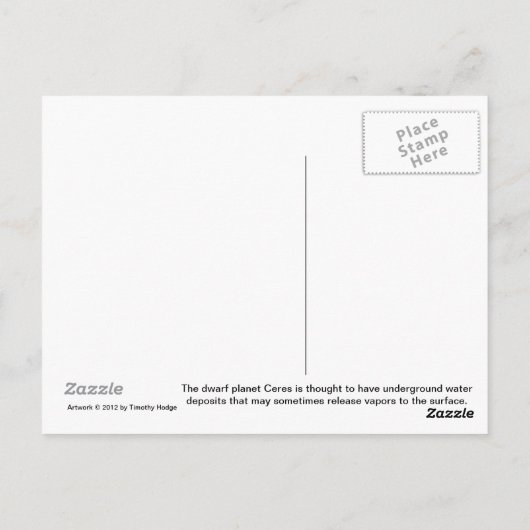 Mysterious Ceres Briefkaart (Achterkant)