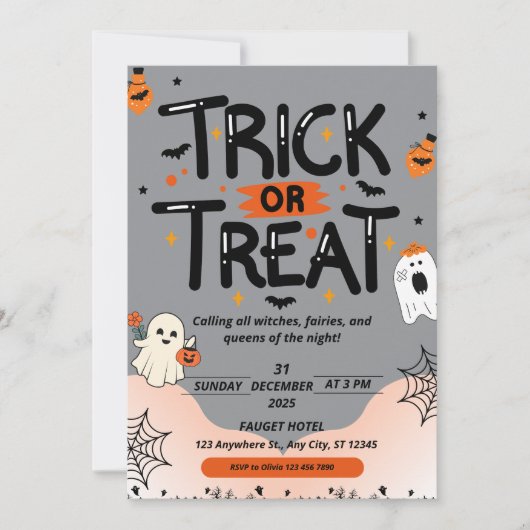 Mysterious Chinese Text Halloween Invitation Kaart (Voorkant)