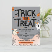 Mysterious Chinese Text Halloween Invitation Kaart (Staand voorkant)