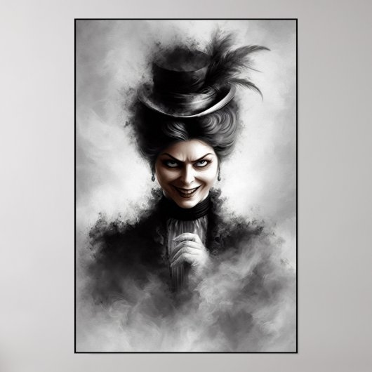 Mysterious Creepy Victorian Woman Portrait Art Poster (Voorkant)