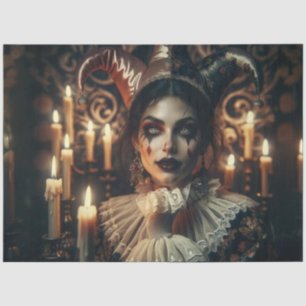 Mysterious Dark Harlequin Bright Eyes Decoupage Tissuepapier