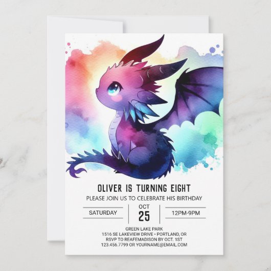 Mysterious Dragon Birthday Kaart (Voorkant)